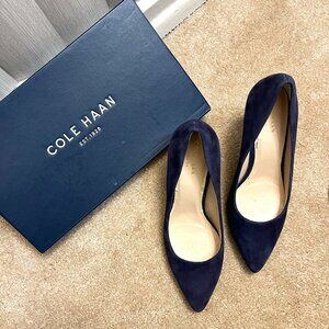 Cole Haan Suede Navy Heels